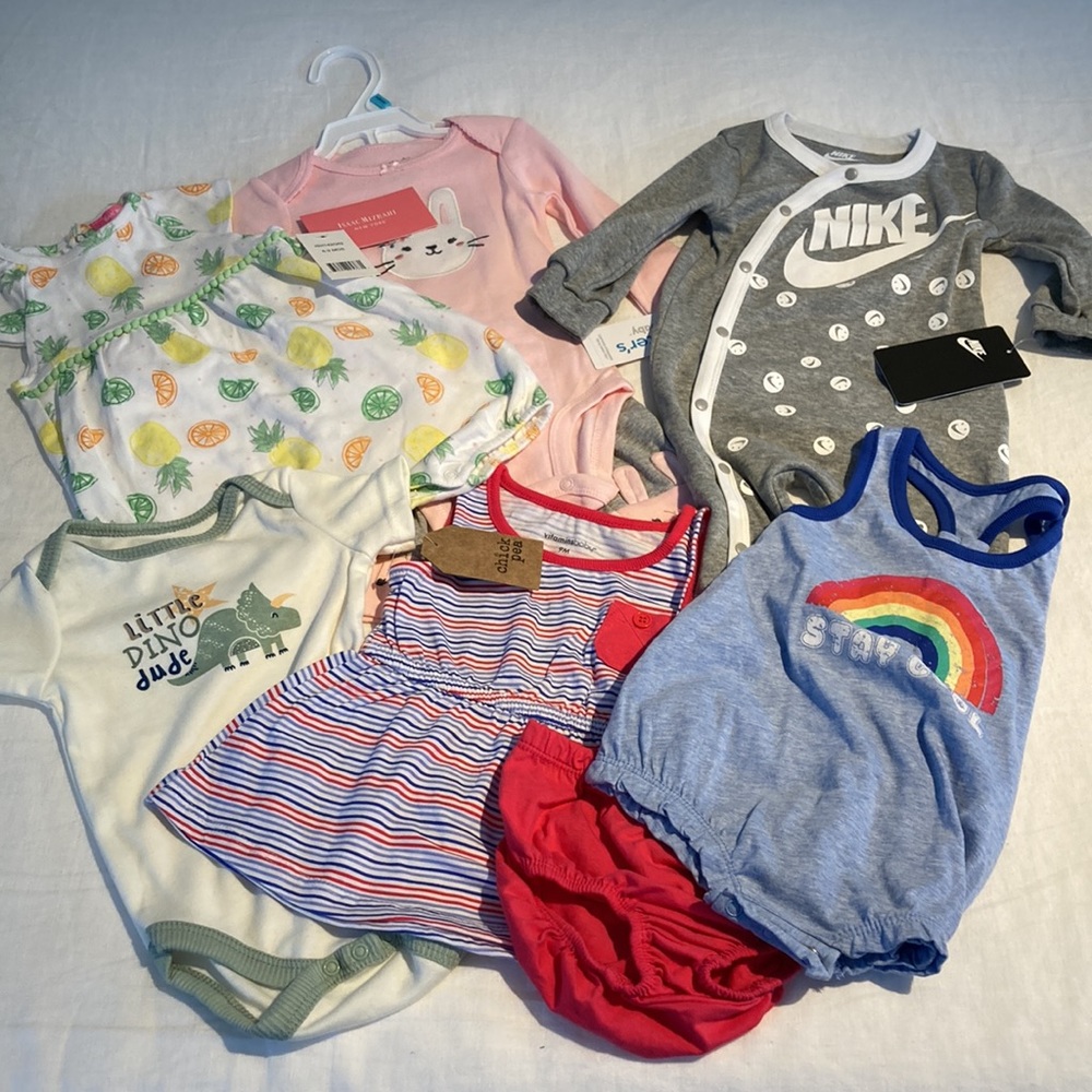 NWT Bundle for baby 6-9 months Nike vitamins baby Isaac Mizrahi and more